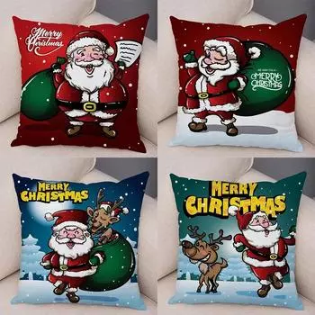Наволочки с рождественской тематикой Аксессуары для автомобиля Офис Санта-Клаус Гостиная Диван Домашние наволочки 40x40cm