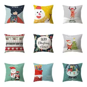 Наволочки с рождественской тематикой Аксессуары для автомобиля Офис Санта-Клаус Гостиная Диван Домашние наволочки 40x40cm