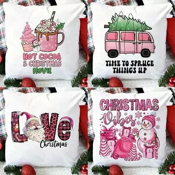 Наволочки с рождественской тематикой Аксессуары для автомобиля Офис Санта-Клаус Гостиная Диван Домашние наволочки 40x40cm