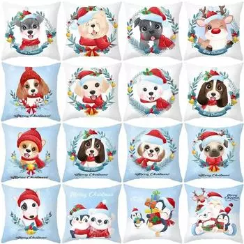 Наволочки с рождественской тематикой Аксессуары для автомобиля Офис Санта-Клаус Гостиная Диван Домашние наволочки 40x40cm