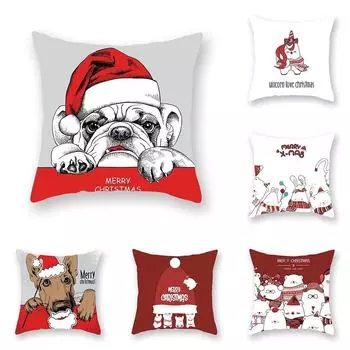Наволочки с рождественской тематикой Аксессуары для автомобиля Офис Санта-Клаус Гостиная Диван Домашние наволочки 40x40cm