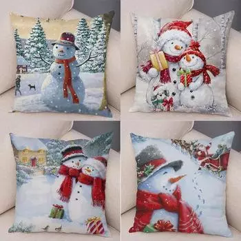 Наволочки с рождественской тематикой Аксессуары для автомобиля Офис Санта-Клаус Гостиная Диван Домашние наволочки 40x40cm