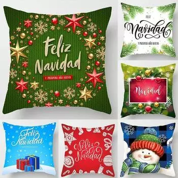 Наволочки с рождественской тематикой Аксессуары для автомобиля Офис Санта-Клаус Гостиная Диван Домашние наволочки 40x40cm