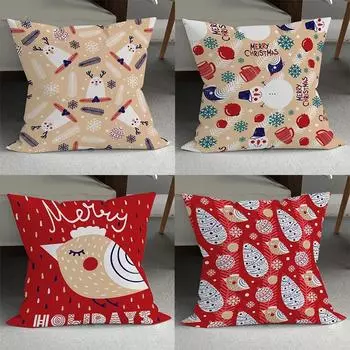 Наволочки с рождественской тематикой Аксессуары для автомобиля Офис Санта-Клаус Гостиная Диван Домашние наволочки 40x40cm