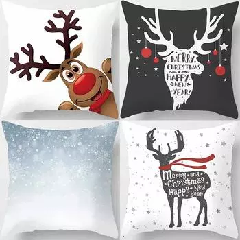 Наволочки с рождественской тематикой Украшения для автомобиля Офис Санта-Клаус Гостиная Диван Домашние наволочки 40x40cm