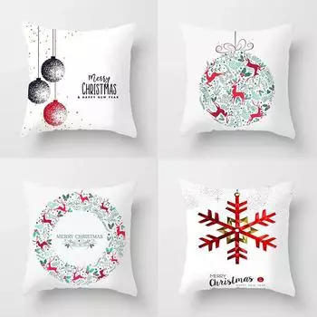 Наволочки с рождественской тематикой Украшения для автомобиля Офис Санта-Клаус Гостиная Диван Домашние наволочки 40x40cm