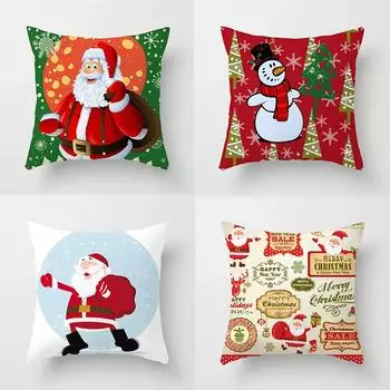 Наволочки с рождественской тематикой Украшения для автомобиля Офис Санта-Клаус Гостиная Диван Домашние наволочки 40x40cm