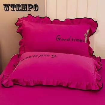 Наволочки с вышивкой букв, пара наволочек, большие 48x74 см, принадлежности для студенческого общежития, односпальная двуспальная кровать