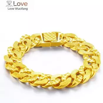 Навсегда не выцветают 24-каратное золото, ювелирные браслеты для мужчин и женщин, Pulseira Feminina Bizuteria Joyas, свадебные изысканные браслеты
