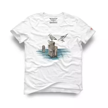Назад к Футболка с дизайном природы, Футболка с принтом чайки, Футболка с чайкой, Футболка со специальным дизайном, Футболка с морем, Рубашка с природой, Искусство рисования, Tarrzzcom