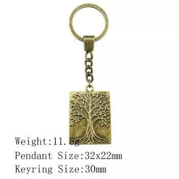 Назад в школу Эстетические брелки Брелки Древо жизни Женская одежда Мужской брелок A17-1pcs-29x22mm