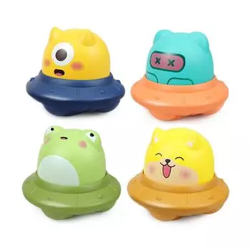 Нажатие на космическую летающую тарелку, нажатие на инерционное скольжение, милая мультяшная игрушка, может использоваться в качестве подарка для взаимодействия родителей и детей