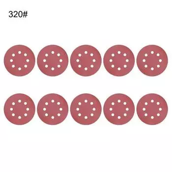 Наждачная бумага, 10 шт., 125 мм, круглый абразивный диск с 8 отверстиями, кольцо для песка 180 Grit