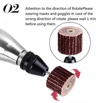 Наждачная бумага для аксессуаров Dremel движется навстречу друг другу. Флип изготовлен из смеси ламинированной марли и безопасного клея на основе смолы