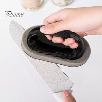 Наждачная губчатая щетка с эргономичной ручкой Мини-маслостойкая быстросохнущая многофункциональная кухонная посуда Кастрюля Сковорода Раковина Плита Верхний скруббер Инструмент для очистки коричневый