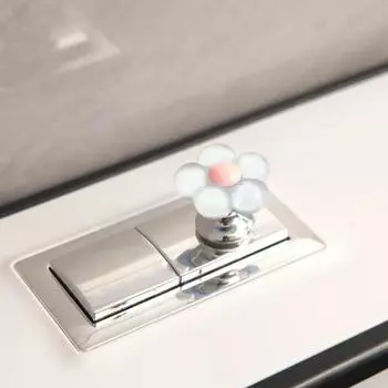 Нажимная кнопка для унитаза в форме цветов Кнопка для унитаза Кнопки для бачка с водой в ванной Кнопочный выключатель Декор для ванной комнаты Защитник для ногтей розовый