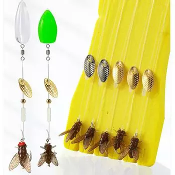 Наживка для мушки рыболовные снасти приманка крючок набор модифицированный дыня блестки рыболовная удочка для ручья пруд рыболовная приманка G0E4 large red head-1set