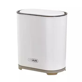 Нажмите, чтобы открыть мини-корзину для мусора с крышкой Большое широкое горлышко Элегантный дизайн Brown