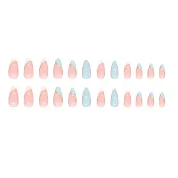 Нажмите на ногти, длинные акриловые ногти, накладные ногти, зеленые ногти, ногти с полным покрытием для женщин, 5 мл One Size