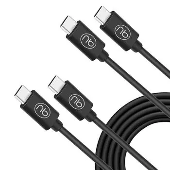 NB Power [Set of 2] USB C cable 1m TYPE-C fast charging PD3.0 60W 480Mbps data transfer Comes with silicone band for binding black (nb)Power CCP100-BK