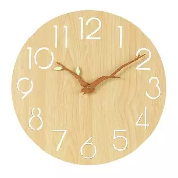 Nbdeal настенные часы радиоуправляемые часы бесшумные аналоговые диаметр 30 см непрерывная секундная стрелка МДФ деревянный циферблат стрелочный ручной/деревянный МДФ-5383