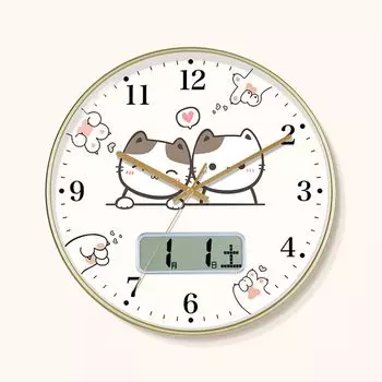 Nbdeal настенные часы радиоуправляемые часы дата день недели дисплей кошка диаметр 30 см непрерывная секундная стрелка бесшумные аналоговые L-6426