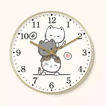 Nbdeal настенные радиоуправляемые непрерывные секундные настенные часы в форме кошки, часы, тихие, ручные, бесшумные, стильные, часы, 30 см, милые, M-87960