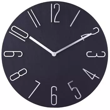 Nbdeal Wall Radio Controlled Wall 3D 3D Diameter Black D57866 Clock, Clock, Stylish, Light, Clock, Numbers, 30cm, Quiet, Vintage, Retro, Scandinavian,