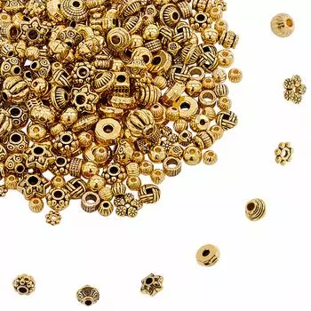 nbeads Сплавные бусины Металлические бусины 100 г Сплав Различные смеси Разделительные бусины Бусины Цветочные подвески Аксессуары Детали для ювелирных изделий Товары для рукоделия Ручная работа Золотые