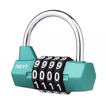 NBYT 4-значный кодовый замок с цинковым кодом сброса для спортзала, шкафа, гардероба, запирающегося шкафчика, ящика для инструментов…