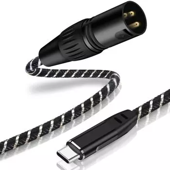 NCGGY USB C - XLR кабель 2M XLR Male - USB C конвертер USB Type C - XLR Male выходной стереокабель для микшерного адаптера, усилителей, колонок, консолей,