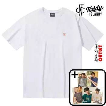 [NCT] Коллаборация NCT и TEDDYISLAND, футболки с оранжевым логотипом БЕЛЫЕ (NCT DREAM Открытка 5 шт. Подарок)