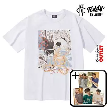 [NCT] Коллаборация NCT и TEDDYISLAND, коллажные футболки Тедди (NCT DREAM Открытка 5 шт. Подарок)