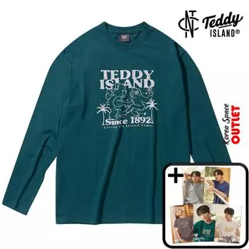 [NCT] Совместная работа NCT и TEDDYISLAND, футболка с длинным рукавом Dancing Monkey BLUE GREEN (NCT DREAM Открытка 5 шт. Подарок)