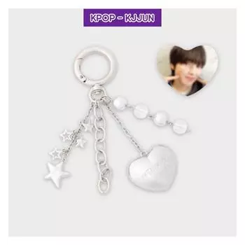 NCT WISH Steady - НАБОР БРЕЛКОВ ДЛЯ КЛЮЧЕЙ С КУЛОНОМ В ФОРМЕ СЕРДЦА SION