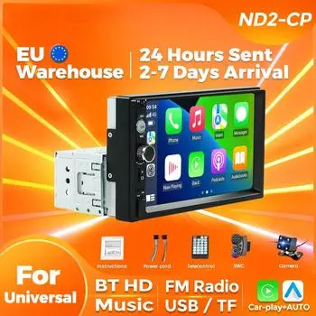 ND2 Универсальный 1Din автомобильный радиоприемник стерео 7-дюймовый HD сенсорный экран мультимедийный проигрыватель BT Autoaudio FM приемник Mirror Link монитор