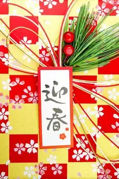 ND Новый Счастливый Новый Новый Вертикальный Вишня Первое Утро Японский Японский Японский Удача Добро пожаловать в Поздравления Гобелен, Год, Год, Годовая открытка, Хагоита,