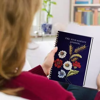 NDEMl Пятиминутный журнал благодарности, Журнал благодарности с отрывными листами, Журнал осознанных размышлений и производительности, Недатированный печатный журнал One Size темно-синий