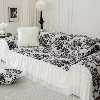 Не царапающийся синельный чехол для дивана с рюшами, ткань для четырех сезонов, универсальный чехол, универсальный нескользящий коврик, полотенце, одеяло 180*130cm