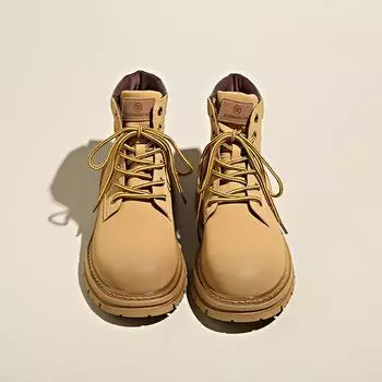 Не гнилая кожаная пара сапог из ревеня 2024 новые ретро-сапоги ручной работы швейная линия сапоги Martin 39 верблюд