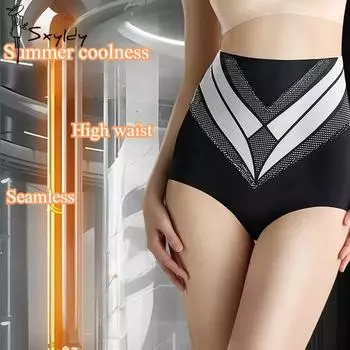 Не оставляющие следов утягивающие трусики для живота Моделирующие трусики Дышащие утягивающие бедра Невидимые утягивающие брюки с высокой талией L чёрный