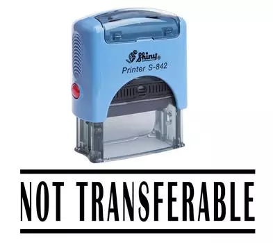 НЕ ПЕРЕДАВАЕМЫЙ Самостоятельный чернильный резиновый штамп на заказ Блестящий офисный канцелярский Impression Area 14 mm x 38 mm чёрный