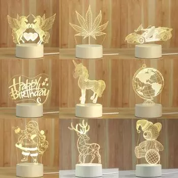 Ne пользовательские фото креативные 3D иллюзии аниме Lamparas акриловая настольная основа светодиодная рождественская лампа Детская комната Декор ночь 3