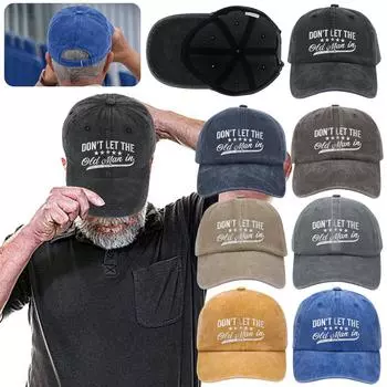 Не позволяйте старику в бейсболке, регулируемые кепки с низким профилем, винтажная бейсболка унисекс для мужчин и женщин на лето жёлтый