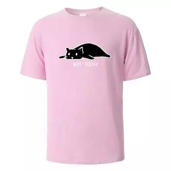 Не сегодня забавные принтованные футболки для мужчин 100% хлопок летние дышащие удобные топы с короткими рукавами и круглым вырезом базовая мужская одежда S белый