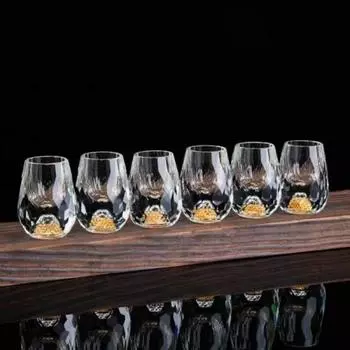 Не содержащий свинца хрустальный бокал с позолотой из 24-каратного золота, маленькая рюмка, роскошные золотые бокалы для водки, маленькие бокалы для вина, кружки для питья 1PCS