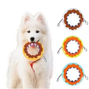 Не спутывающийся на 360° выдвижной поводок для собаки. Прочный отличный поводок для собак весом до 40 кг. Противоскользящая прорезиненная ручка. Тормоз для одной руки. Прочная нейлоновая лента. белый