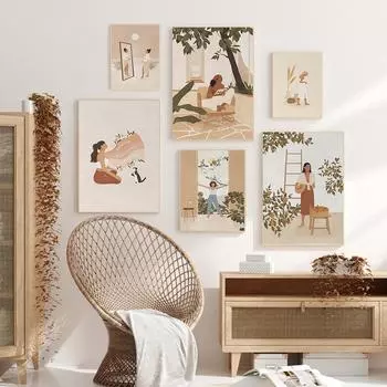 Не теряйте надежды, женский постер в стиле бохо, женский дух, холст, картина, растение, настенная художественная картина, Декор в гостиную 21x30cm No Framed