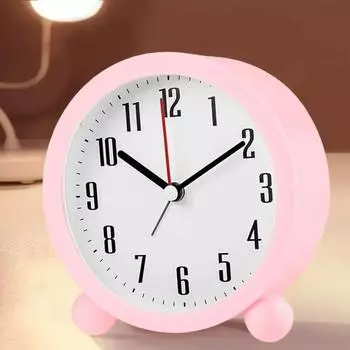 Не тикающий механический с ночником для домашнего использования, настольный, с большим дисплеем, бесшумный, с функцией повтора, прикроватный декоративный будильник белый