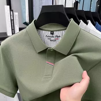 Не требующая глажки мужская дышащая повседневная футболка с короткими рукавами с лацканами, рубашка поло M